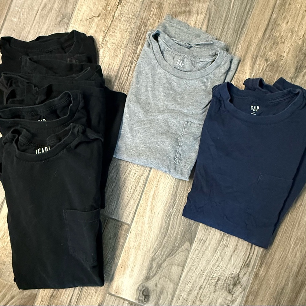 GAP T-Shirt Trio in Black, Gray, and Blue